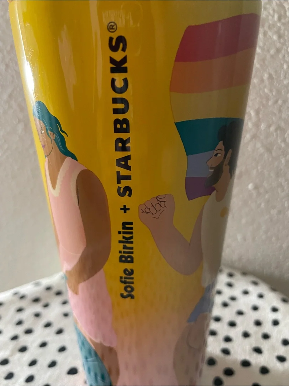 Starbucks Yellow Pink Teal Pride Illustration Tumbler